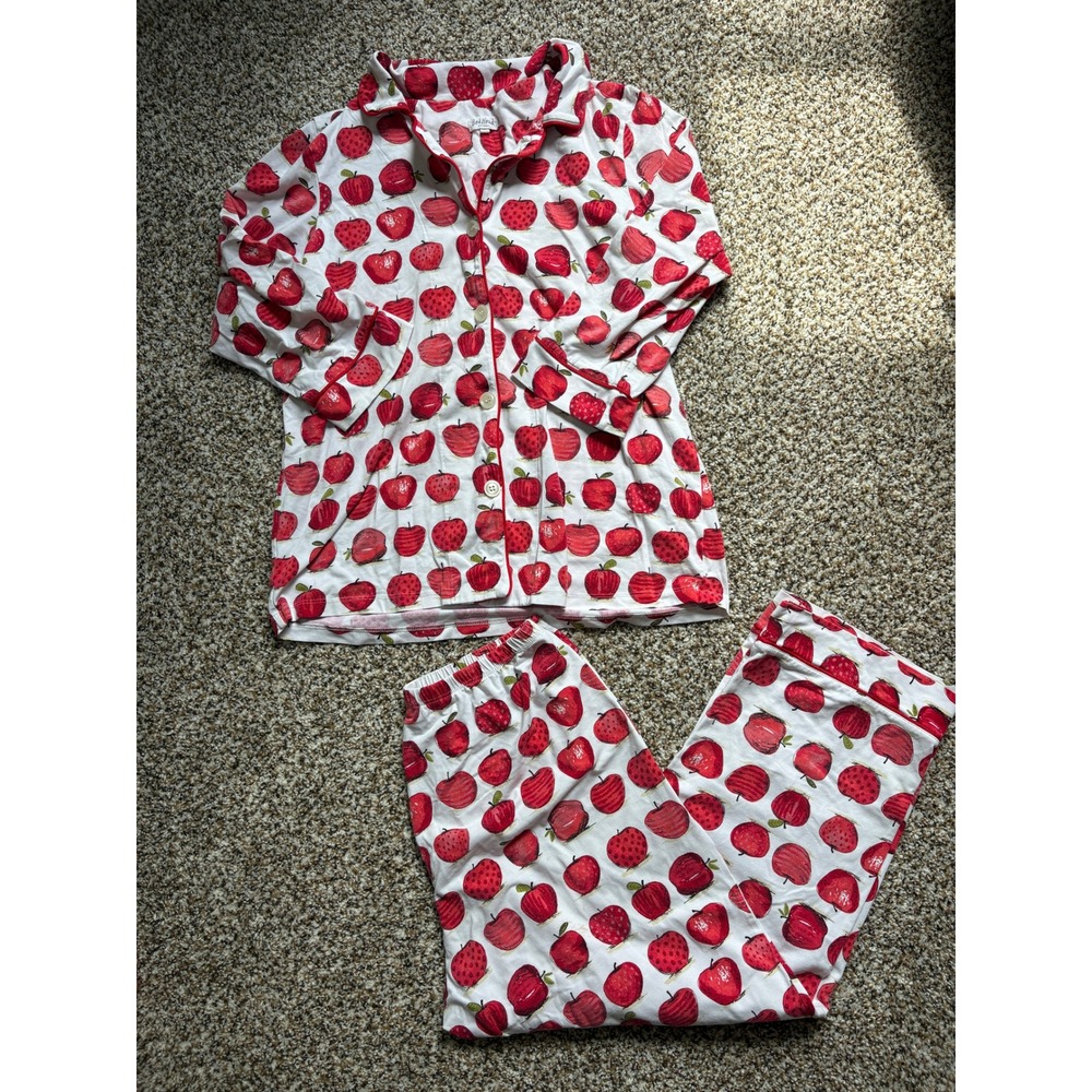 BedHead PJ Set An Apple a Day Medium Matching Apple Print Button Down Sleepwear